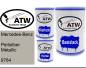 Preview: Mercedes-Benz, Perlsilber Metallic, 9764: 500ml Lackdose + 500ml Klarlack + 250ml Härter - Set, von ATW Autoteile West.